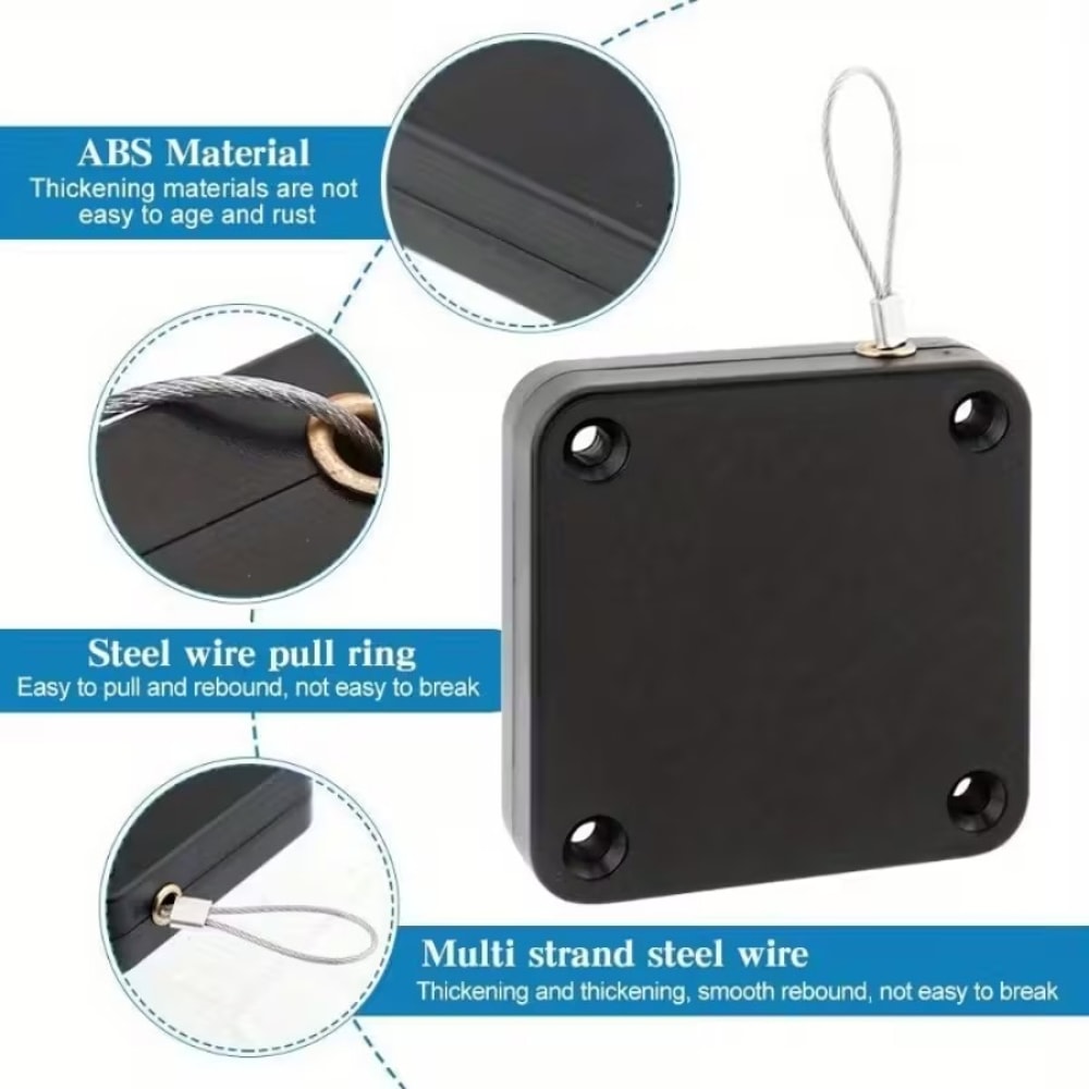 Black Automatic Door Closer No Drill Self Closing Door Device for Home Office Bathroom