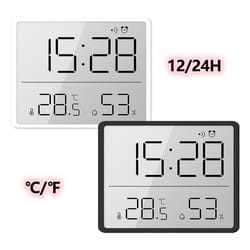 ultra thin digital alarm clock with lcd temperature hygrometer display