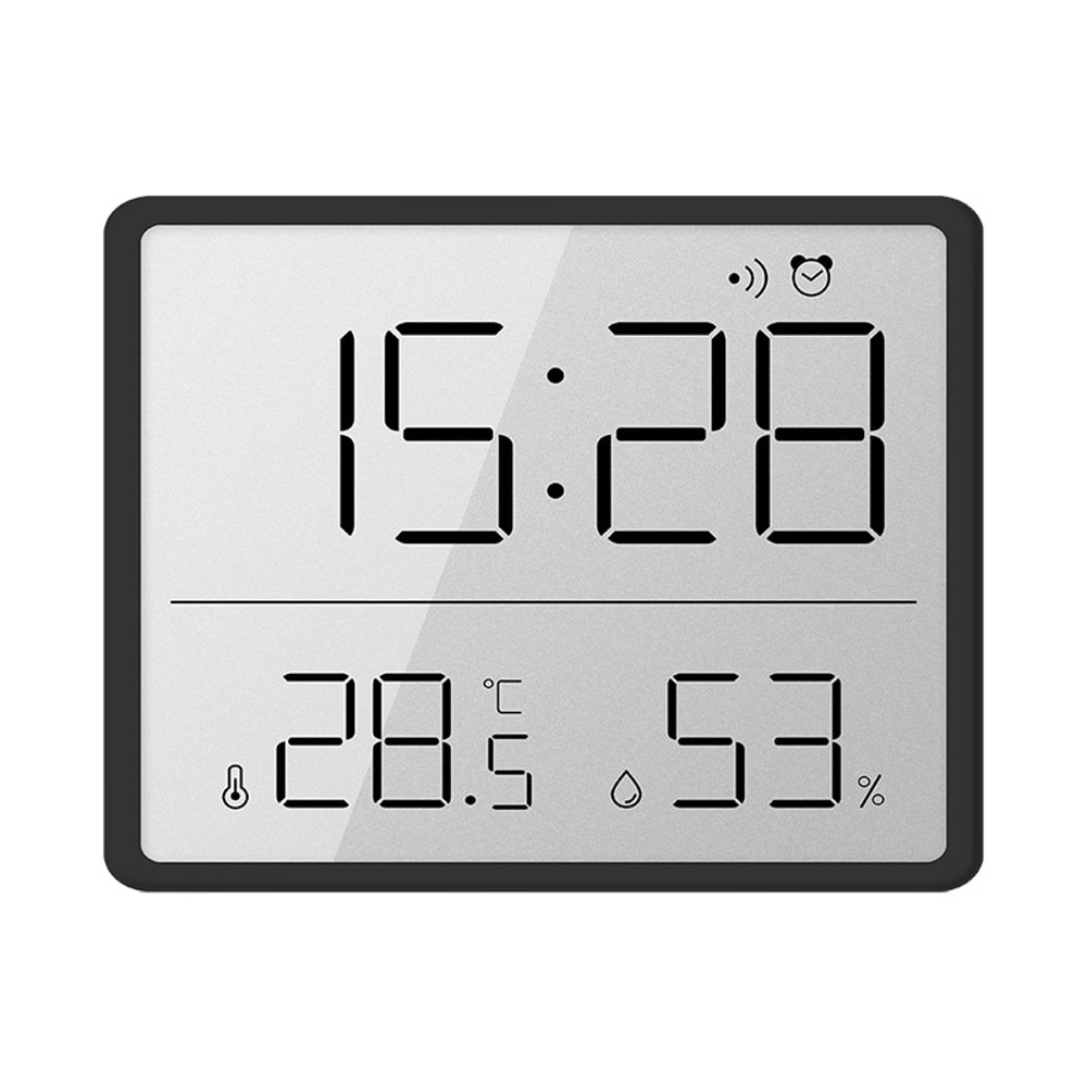 Ultra Thin Digital Alarm Clock with LCD Temperature Hygrometer Display