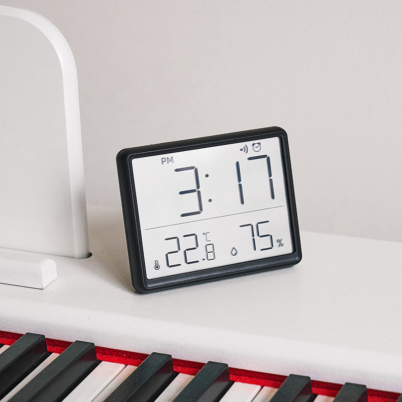 Ultra Thin Digital Alarm Clock with LCD Temperature Hygrometer Display