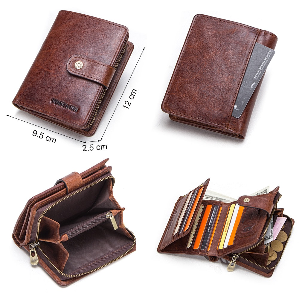 Premium Genuine Leather RFID Wallet For Men With Coin Pocket Card Holder 2