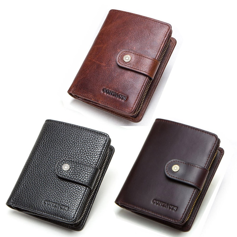 Premium Genuine Leather RFID Wallet For Men With Coin Pocket Card Holder 3