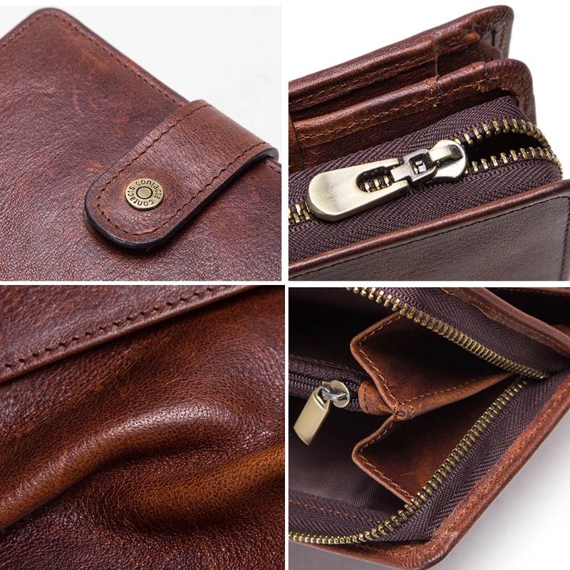 Premium Genuine Leather RFID Wallet For Men With Coin Pocket Card Holder 4