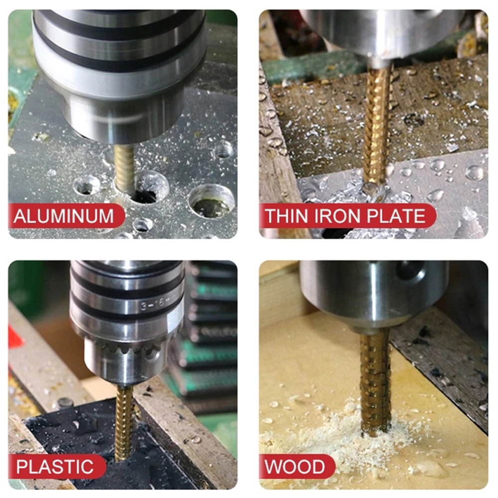 Titanium Step Drill Bit Set For Woodworking Metal Hole Cutting 5