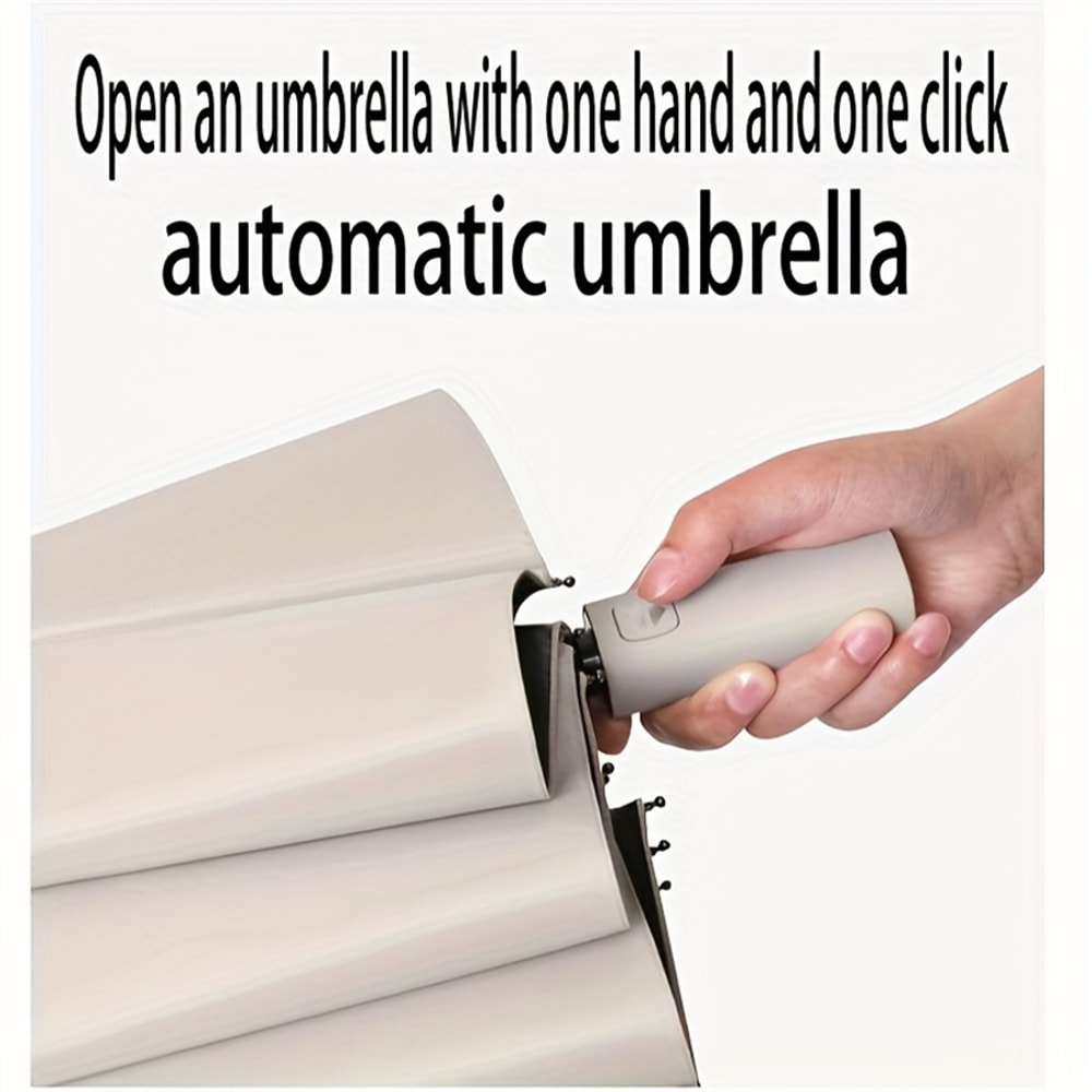 Automatic Folding Umbrella with UV Protection Windproof Compact Travel Umbrella