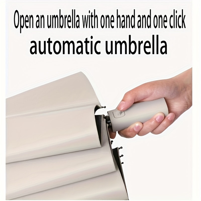 Automatic Folding Umbrella with UV Protection Windproof Compact Travel Umbrella