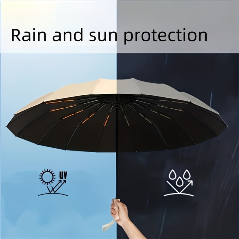 Automatic Folding Umbrella with UV Protection Windproof Compact Travel Umbrella