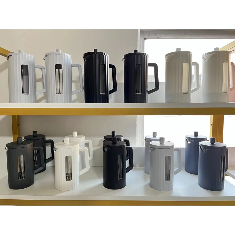 Premium French Press Coffee Maker with Borosilicate Glass Manual Coffee Tea Press Milk Frother