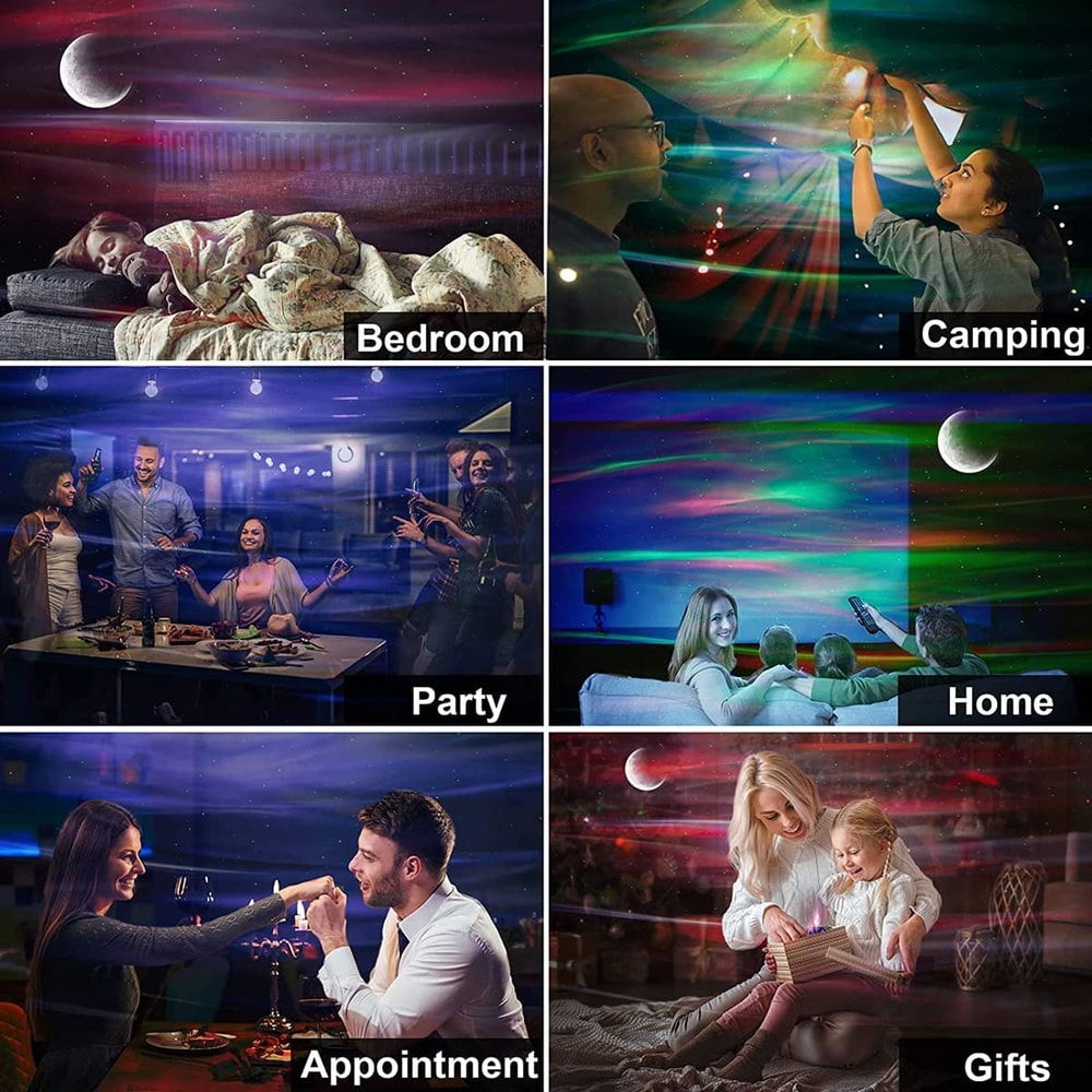 Aurora Galaxy Star Projector Lamp With Bluetooth Music Speaker And Northern Lights Starry Sky Night 5
