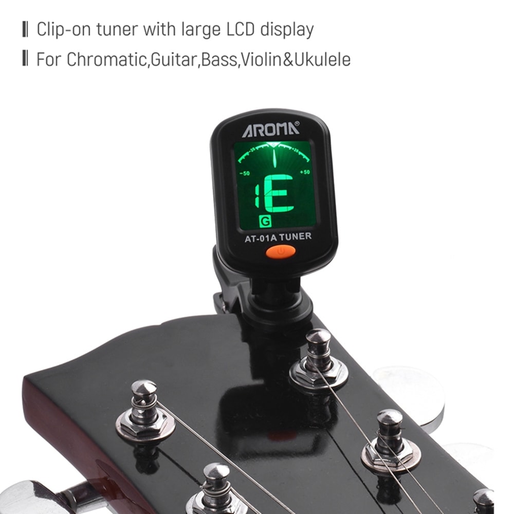 Rotatable Clip On Guitar Tuner With LCD Display For Acoustic Guitar Bass And Ukulele 3