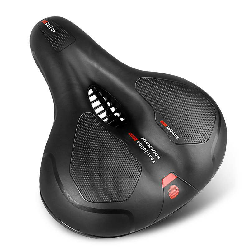 Reflective Shock Absorbing Hollow Bike Saddle Breathable Rainproof And Wide Cycling Seat For Road M 2