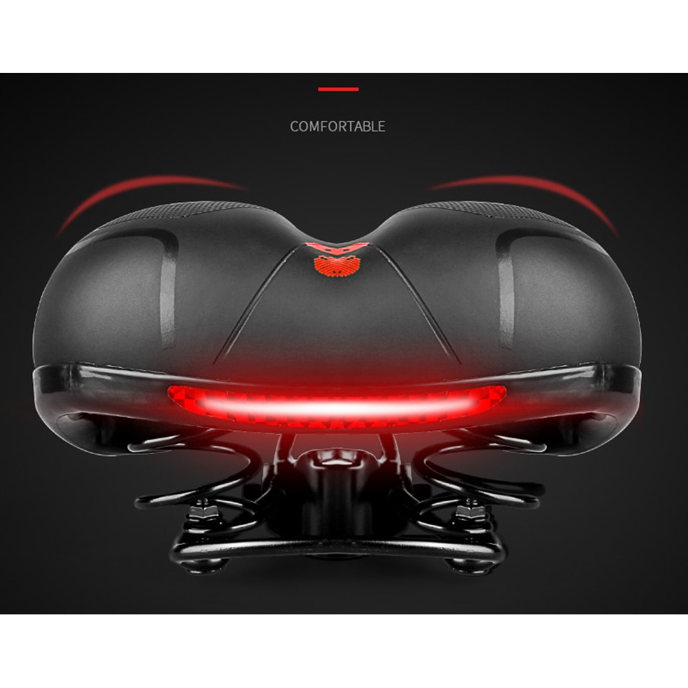 Reflective Shock Absorbing Hollow Bike Saddle Breathable Rainproof And Wide Cycling Seat For Road M 3