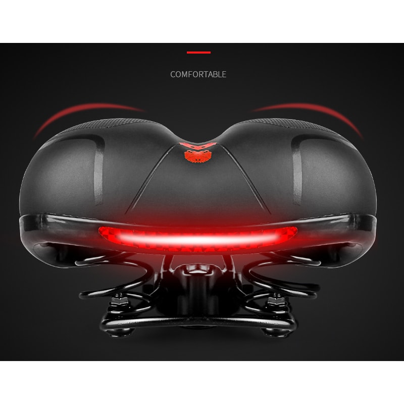 Reflective Shock Absorbing Hollow Bike Saddle Breathable Rainproof And Wide Cycling Seat For Road M 3