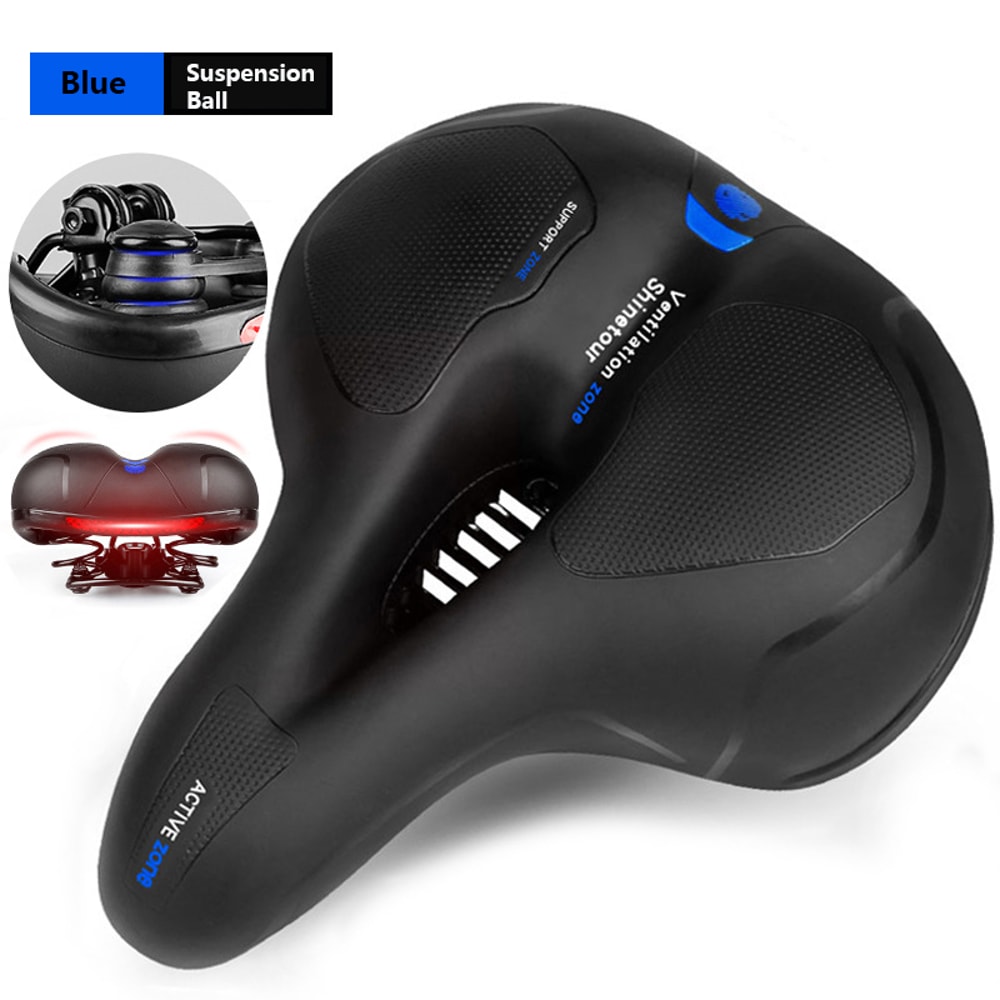 Reflective Shock Absorbing Hollow Bike Saddle Breathable Rainproof And Wide Cycling Seat For Road M 7