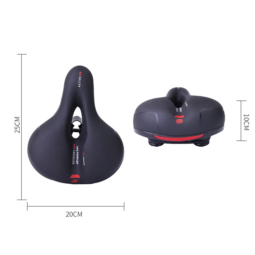 Reflective Shock Absorbing Hollow Bike Saddle Breathable Rainproof And Wide Cycling Seat For Road M 5