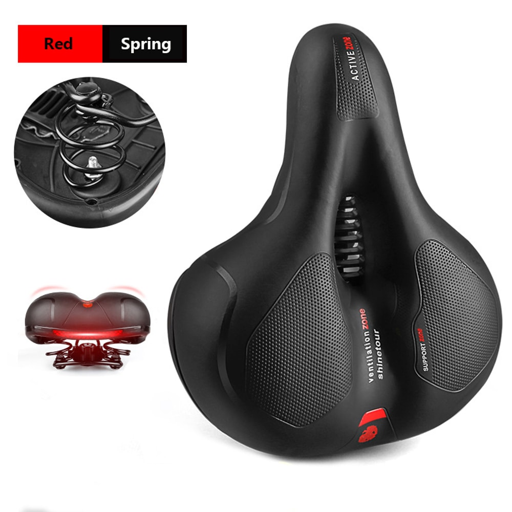 Reflective Shock Absorbing Hollow Bike Saddle Breathable Rainproof And Wide Cycling Seat For Road M 9