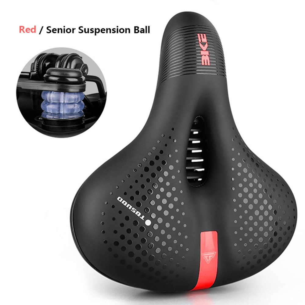 Reflective Shock Absorbing Hollow Bike Saddle Breathable Rainproof And Wide Cycling Seat For Road M 10