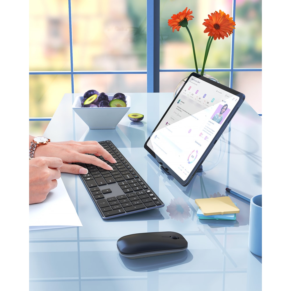 Wireless Bluetooth Keyboard And Mouse Combo Rechargeable Slim Keyboards Mice For MacBook Windows 5