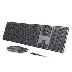wireless bluetooth keyboard and mouse combo rechargeable slim keyboards mice for macbook, windows