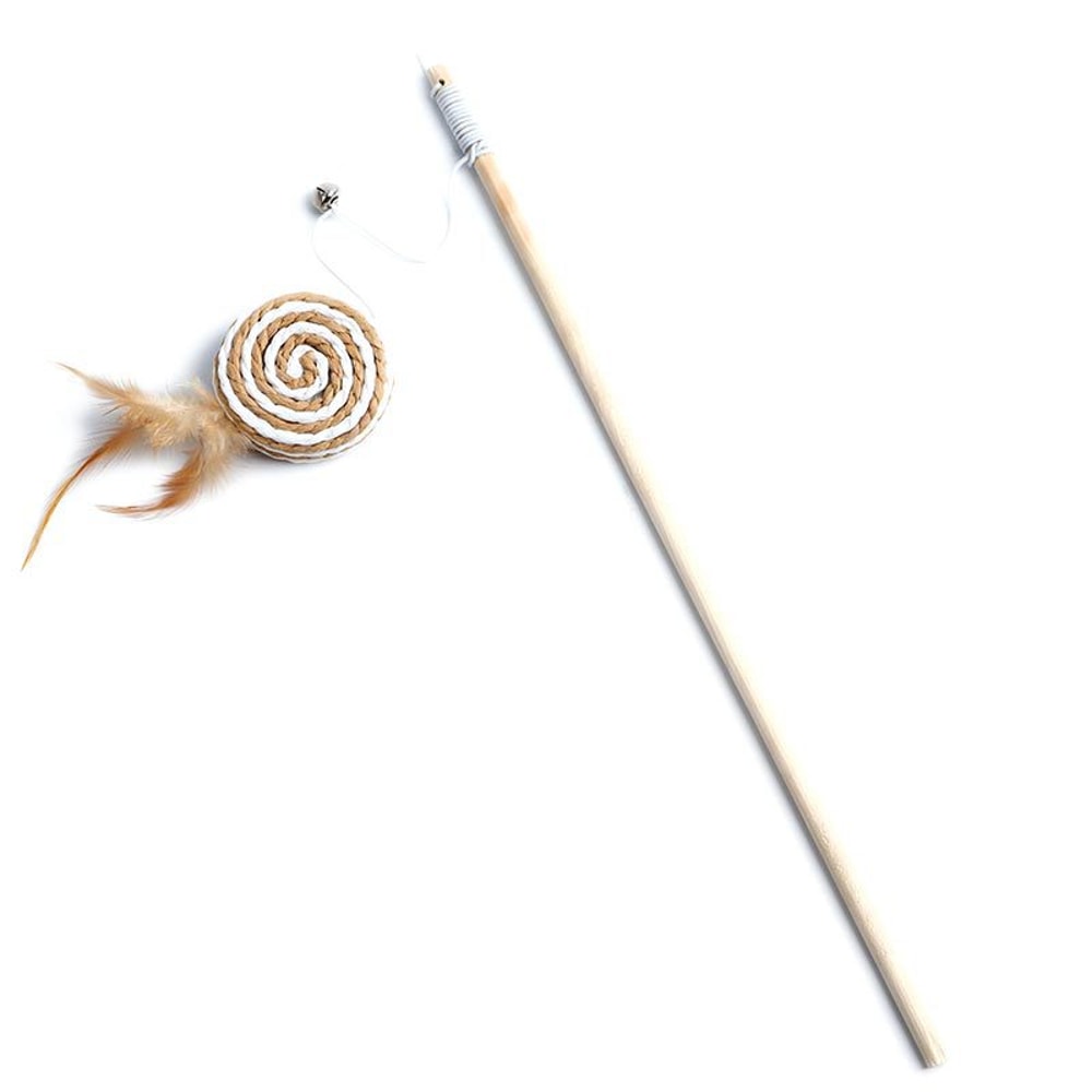 Interactive Feather Wand Toy for Cats Colorful Fun Pet Toy for Kittens, Ideal for Playtime Bonding