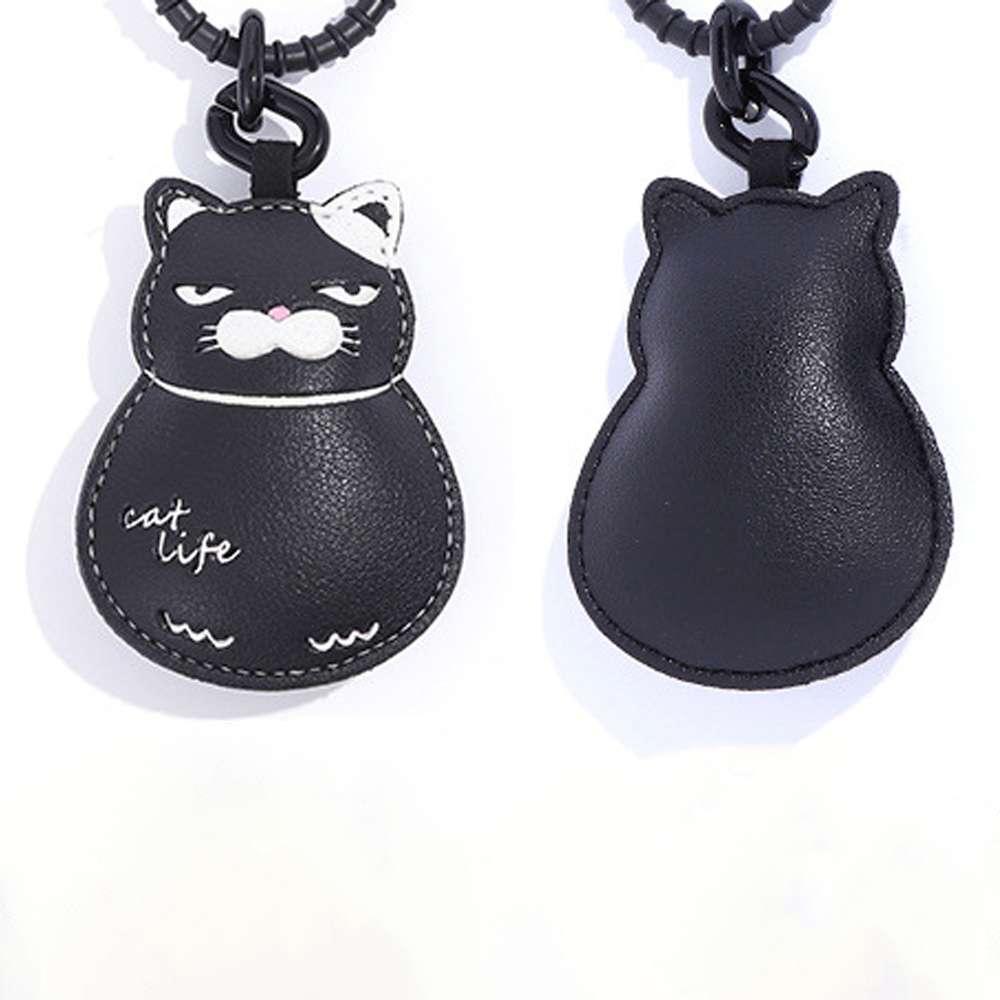 Cartoon Cat Leather Keychain Cute Bag Accessory for Girls, Perfect Gift
