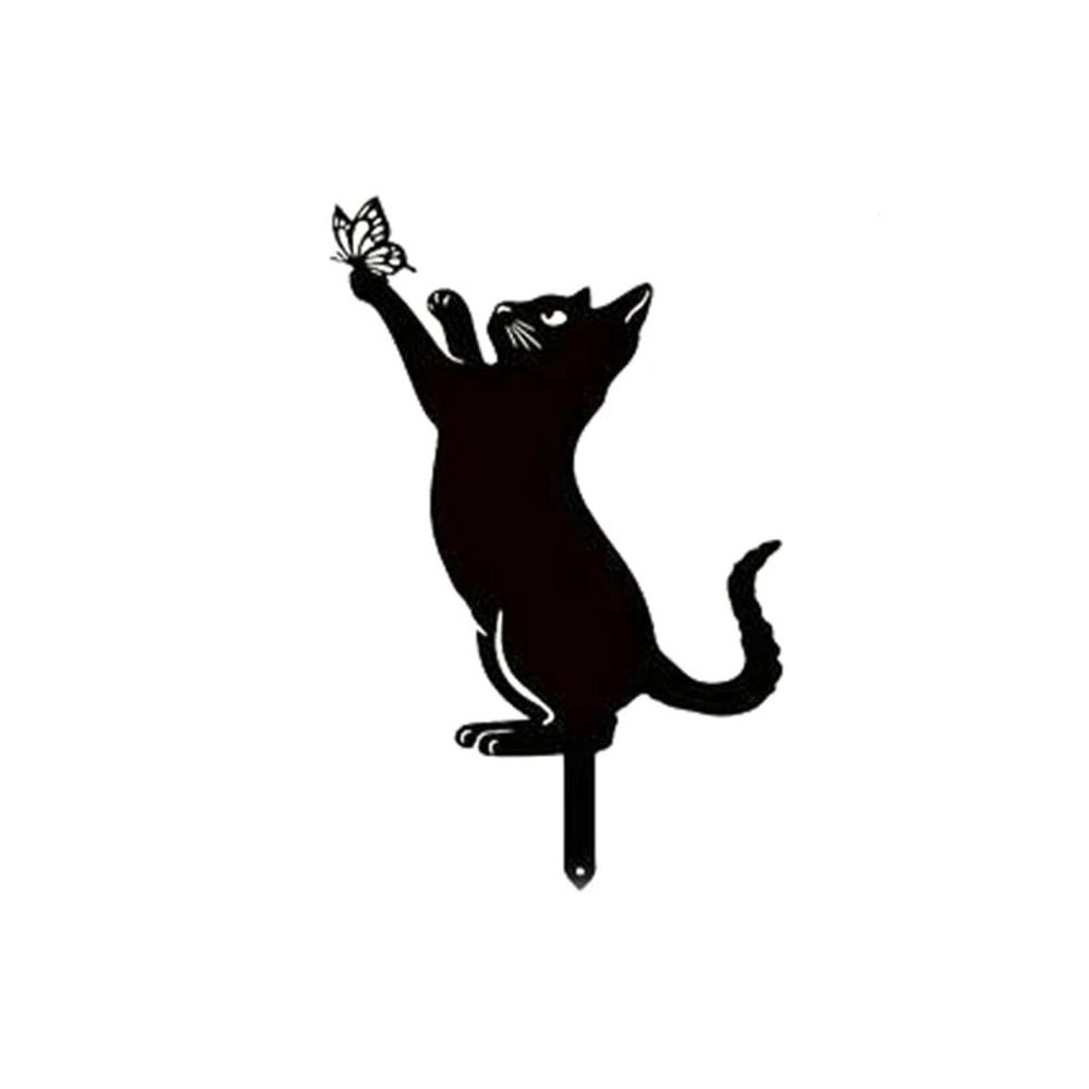 Cat Garden Stake Decoration Metal Outdoor Balcony Art for Garden or Patio