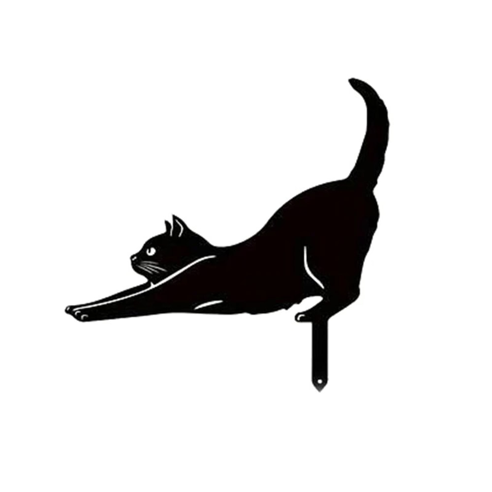 Cat Garden Stake Decoration Metal Outdoor Balcony Art for Garden or Patio