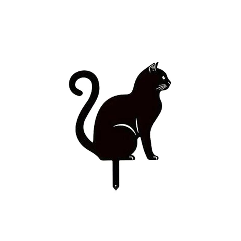 Cat Garden Stake Decoration Metal Outdoor Balcony Art for Garden or Patio