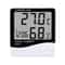 LCD Digital Temperature And Humidity Meter With Weather Station Clock Indoor Outdoor Thermometer Hy