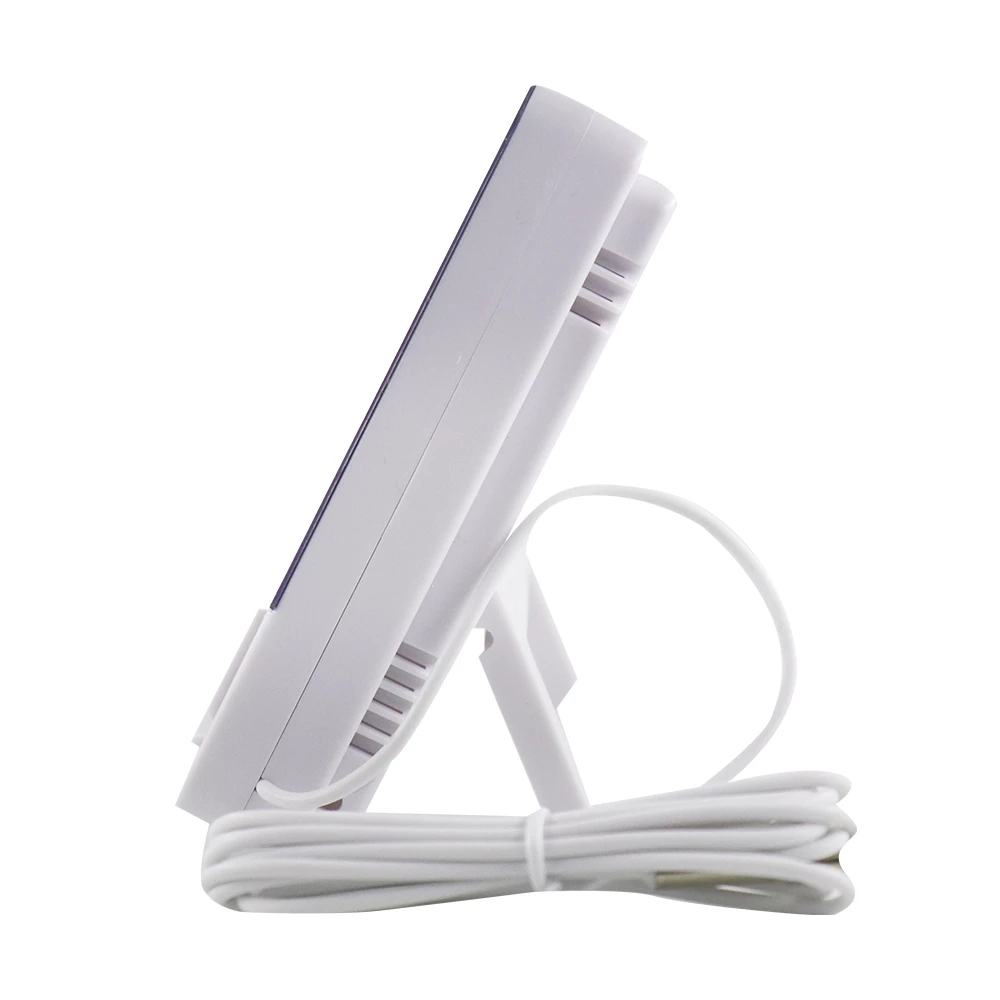 LCD Digital Temperature And Humidity Meter With Weather Station Clock Indoor Outdoor Thermometer Hy