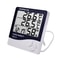 LCD Digital Temperature And Humidity Meter With Weather Station Clock Indoor Outdoor Thermometer Hy