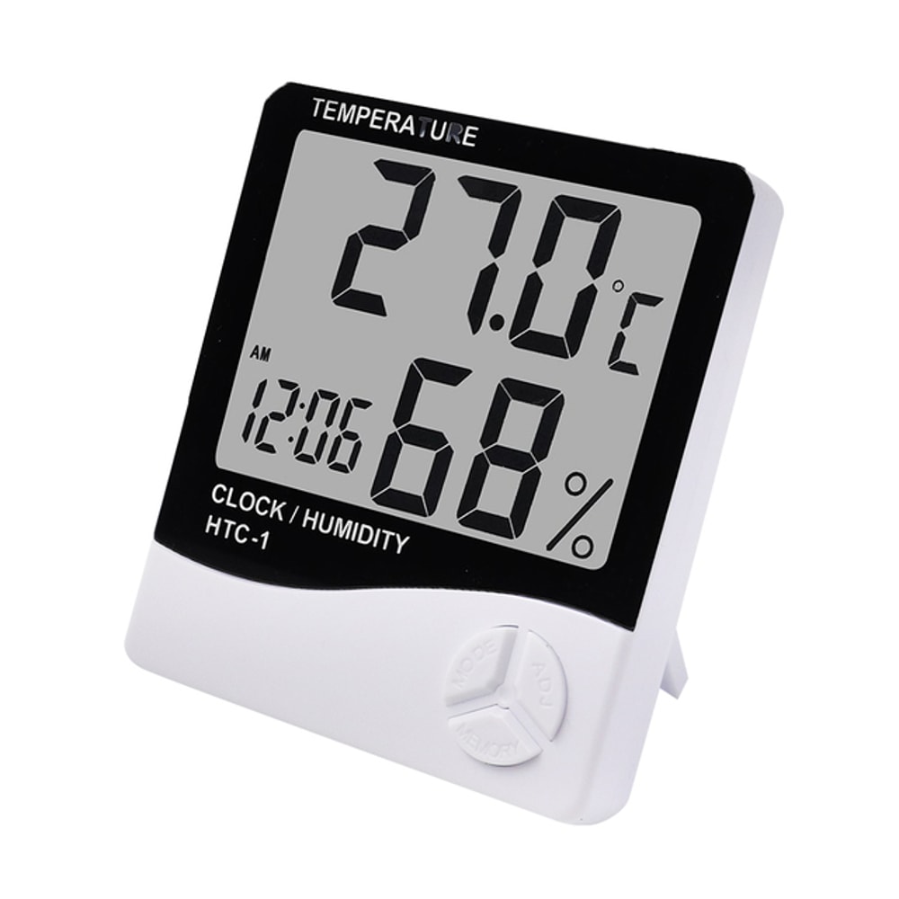 LCD Digital Temperature And Humidity Meter With Weather Station Clock Indoor Outdoor Thermometer Hy