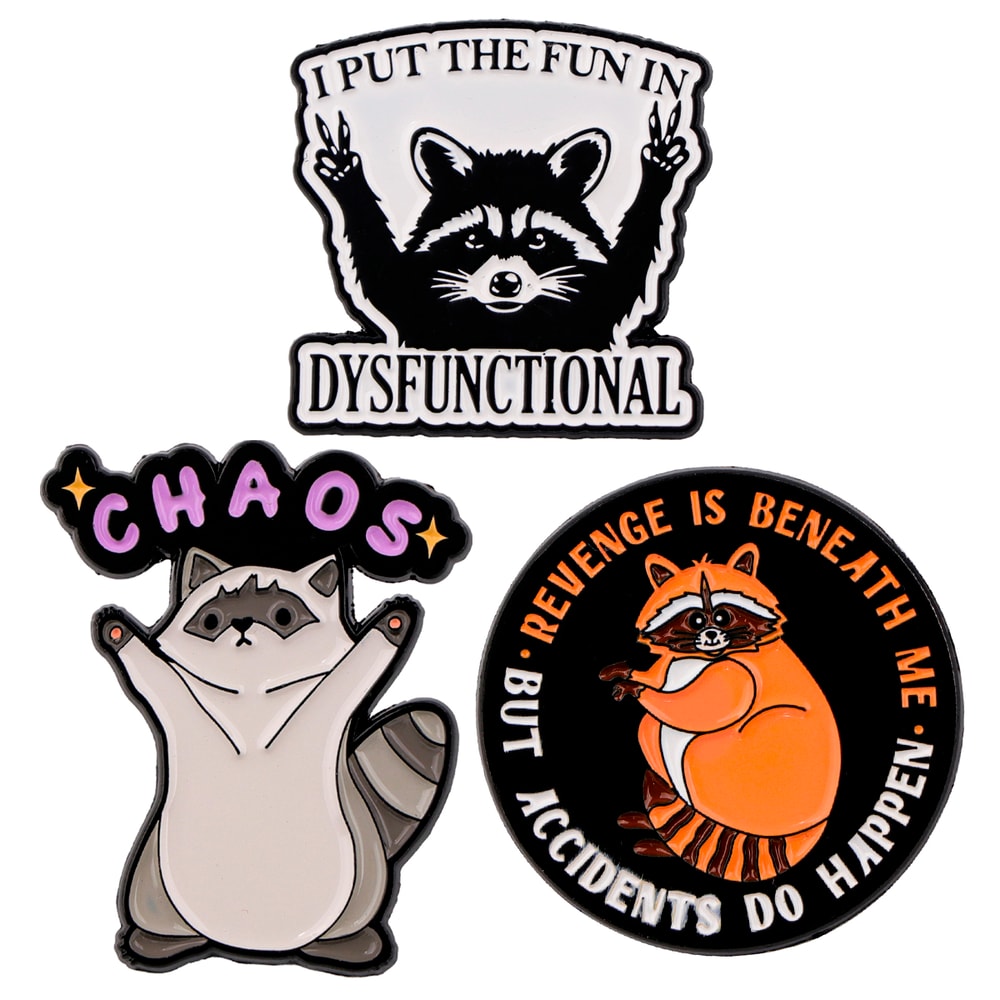 Cute Raccoon Enamel Pin Funny Quote Brooch for Women, Backpack Badge Jewelry Gift