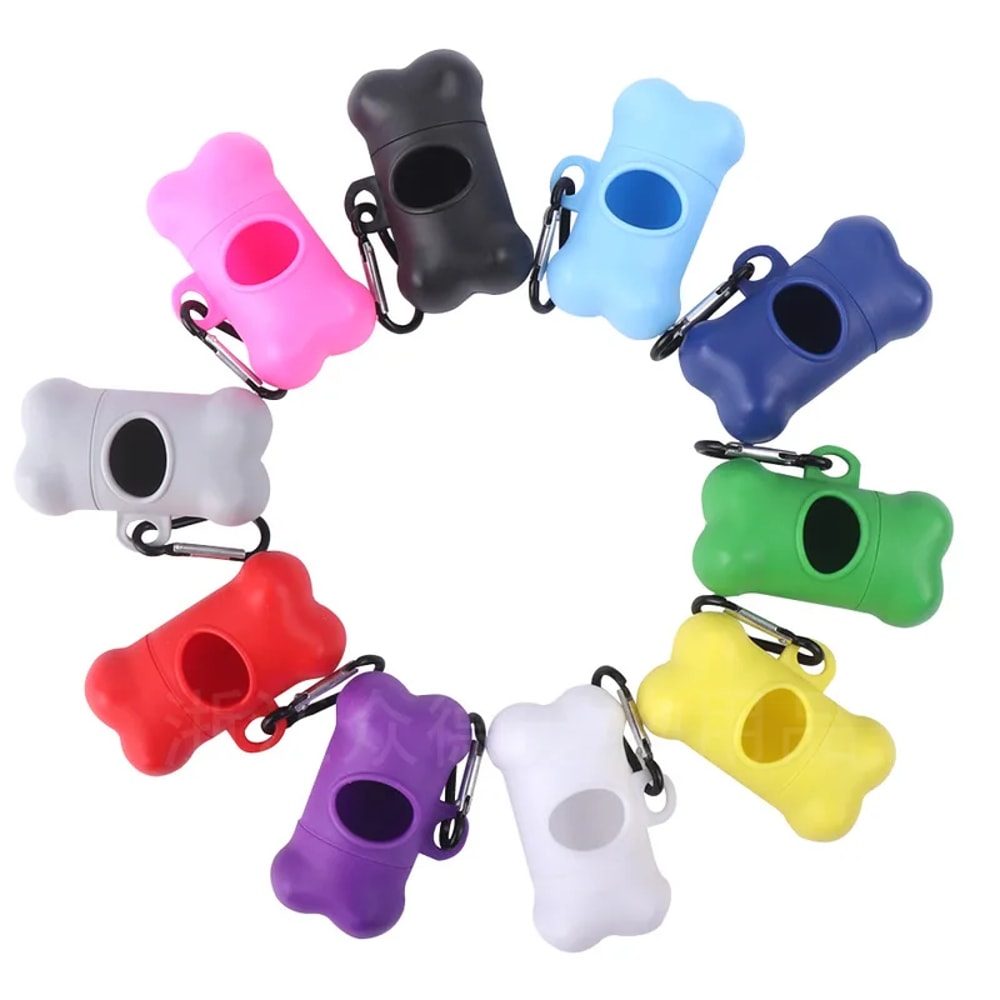 Bone-Shaped Dog Waste Bag Dispenser with Holder Portable Poop Bag Carrier for Pet Owners