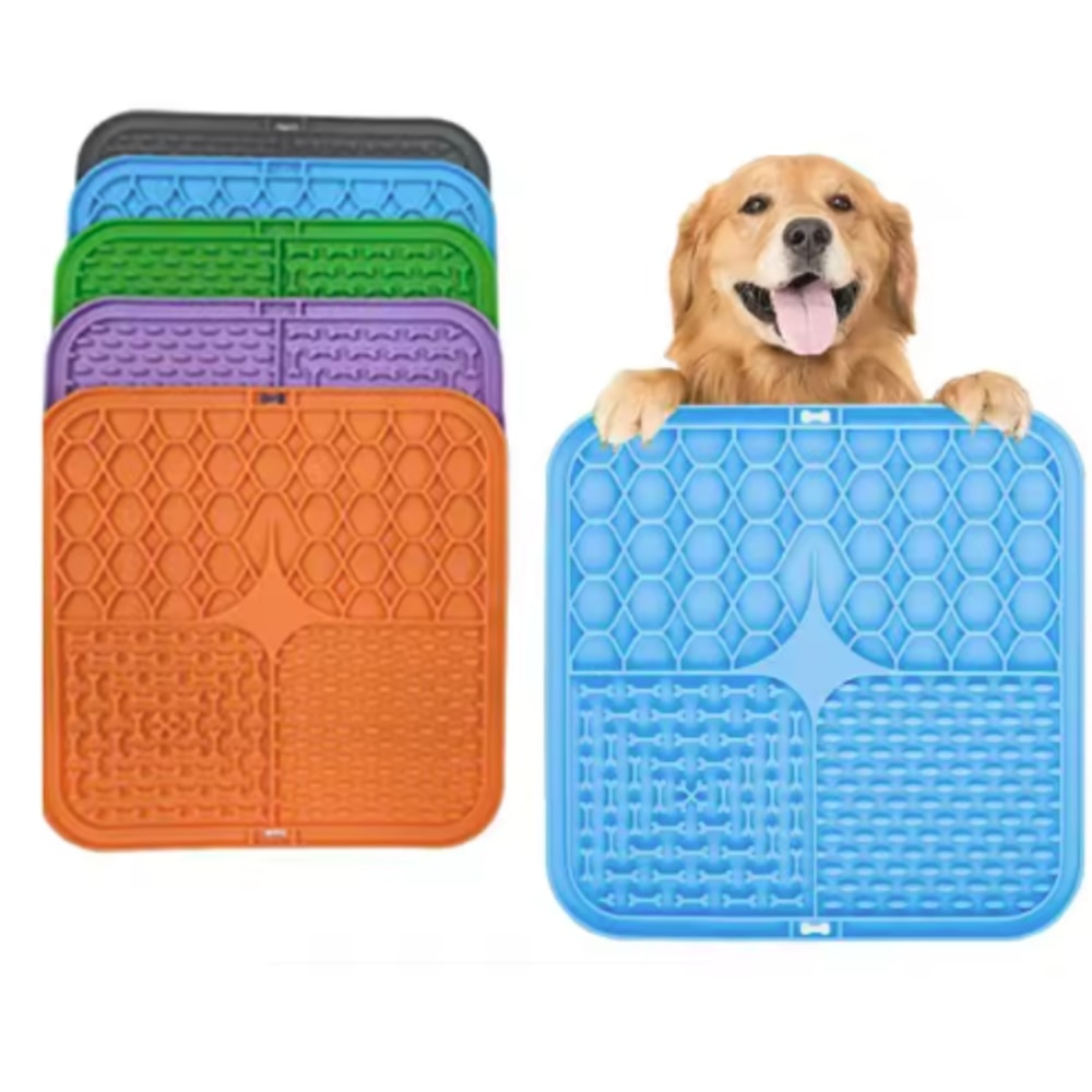 Pet Lick Silicone Slow Feeder for Dogs Bathing Distraction Training Mat with Suction Base