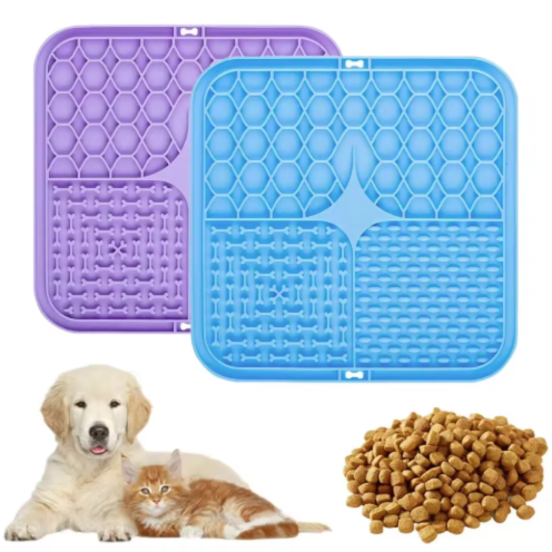Pet Lick Silicone Slow Feeder for Dogs Bathing Distraction Training Mat with Suction Base
