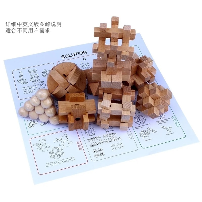 Luban Lock Educational Toy Set for Kids Intelligence Unlocking Puzzle for Students