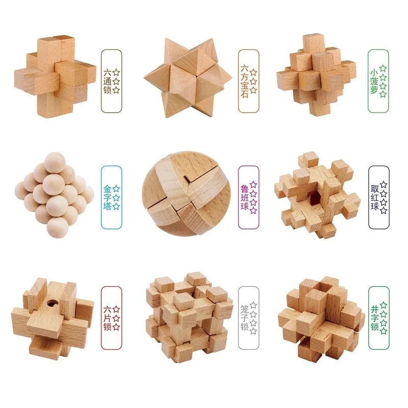 Luban Lock Educational Toy Set for Kids Intelligence Unlocking Puzzle for Students