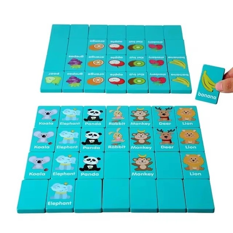 Wooden Animal Memory Matching Game Fun Educational Puzzle for Kids Family Board Game