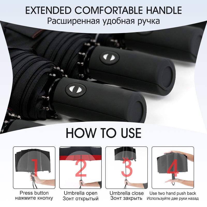 Windproof Double Layer Automatic Umbrella Fully Resistant, Strong, and Stylish