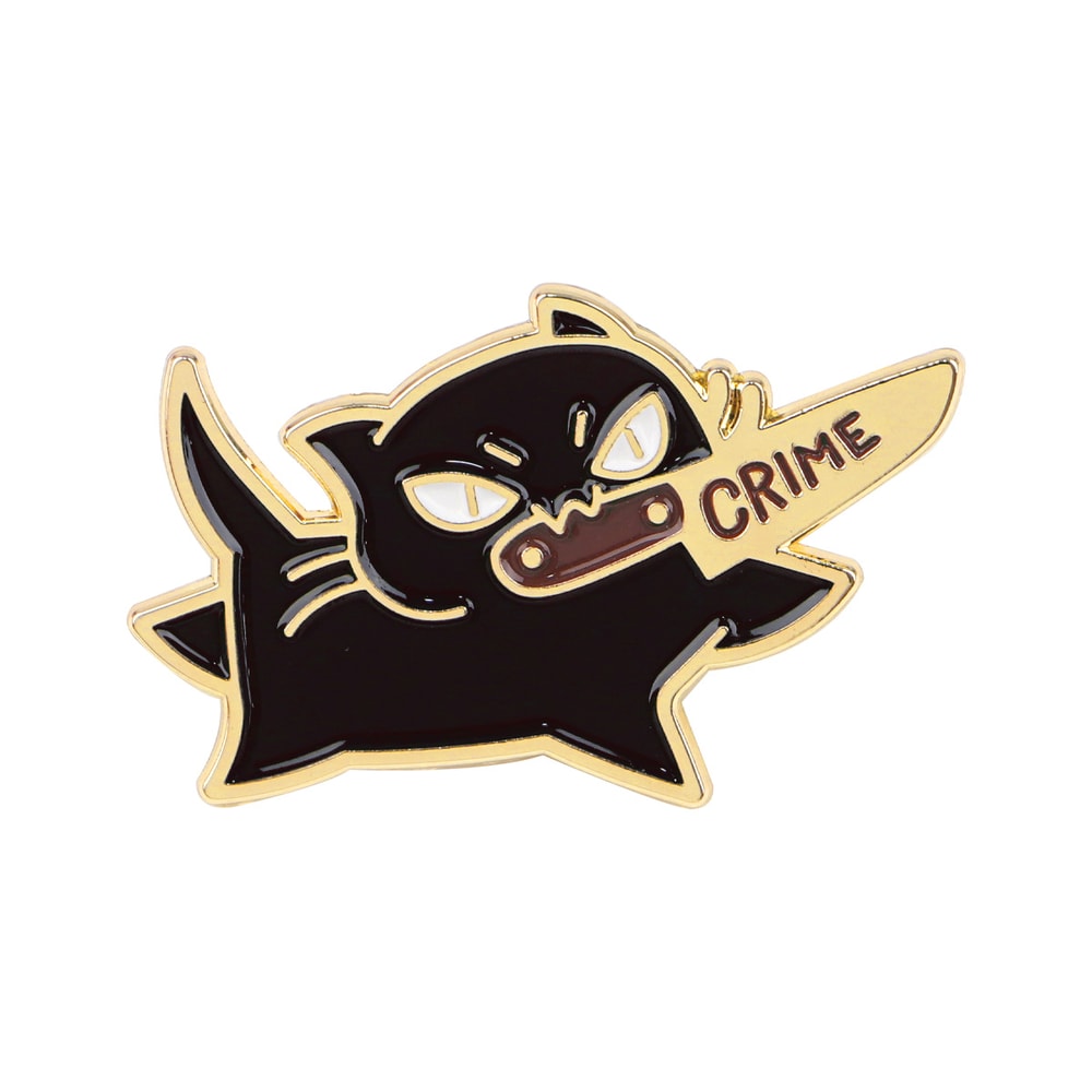 Funny Black Cat Enamel Pin Quirky Lapel Pins for Men Women, Cute Animal Jewelry, Cosplay Gift