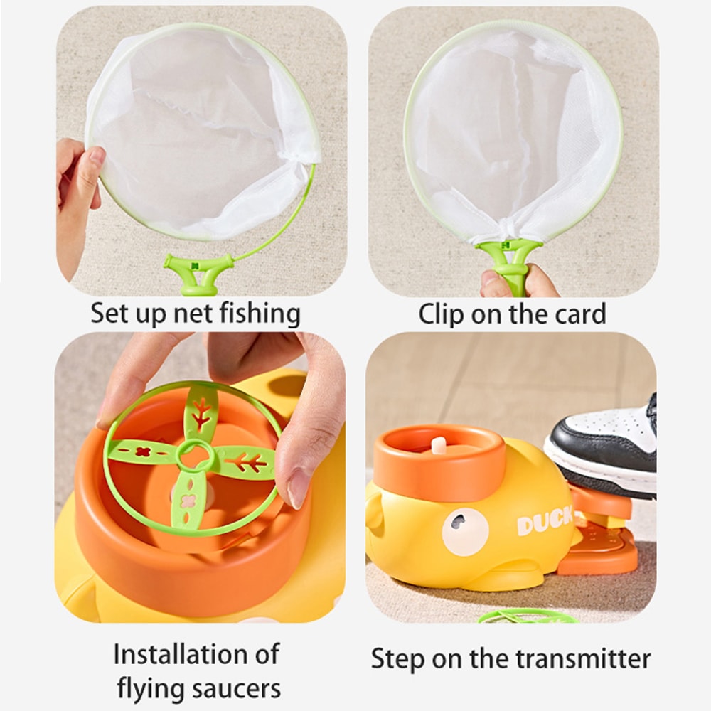 Flying Disc Rocket Launcher Outdoor Soaring Air Propeller Toy For Kids 5