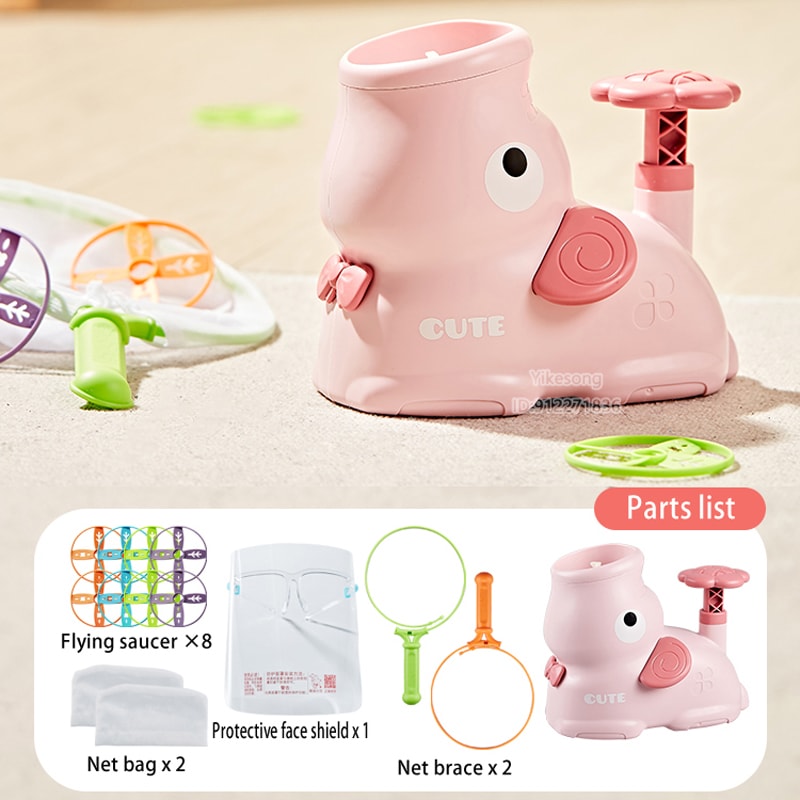 Flying Disc Rocket Launcher Outdoor Soaring Air Propeller Toy For Kids 8