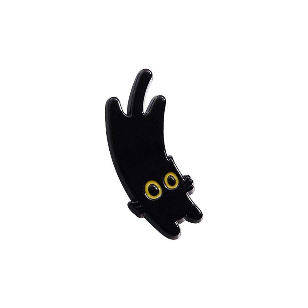 Black Cat Cinderella Brooch Cute Big Eyes Animal Metal Badge for Bags