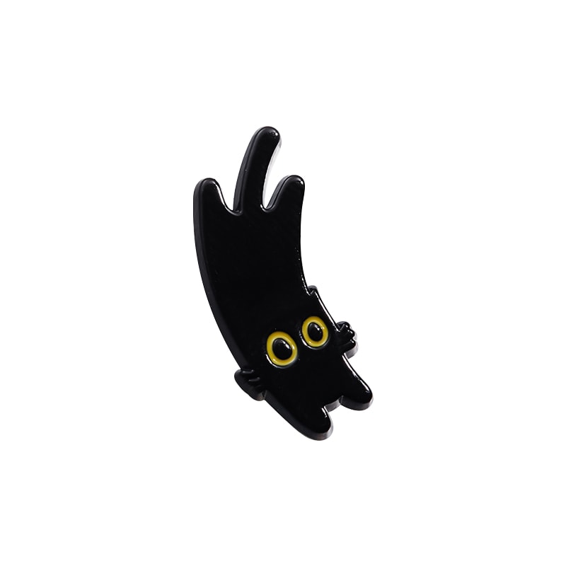 Black Cat Cinderella Brooch Cute Big Eyes Animal Metal Badge for Bags