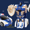 Blue Police Car Toy for Boys One-Button Deformation Inertia Impact, Collision Transforming Action