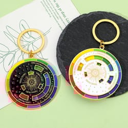 color wheel keychain for artists interactive art gift keyring