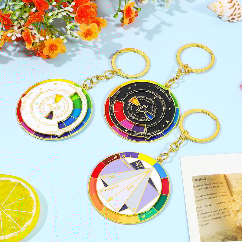 Color Wheel Keychain for Artists Interactive Art Gift Keyring