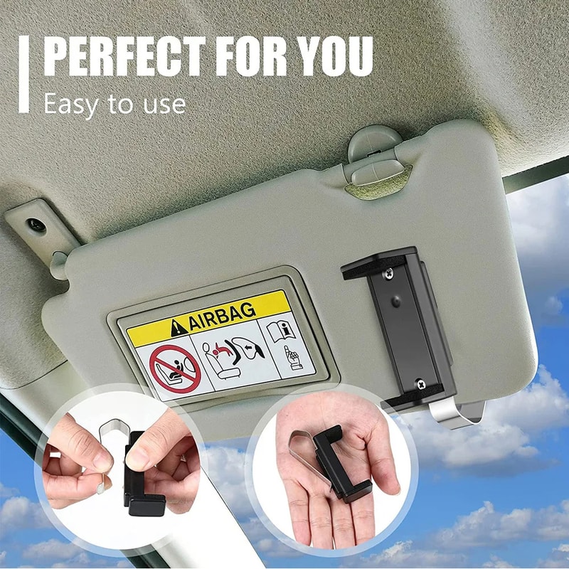 Universal Car Sun Visor Clip Holder Keychain For Garage Door Remote 2