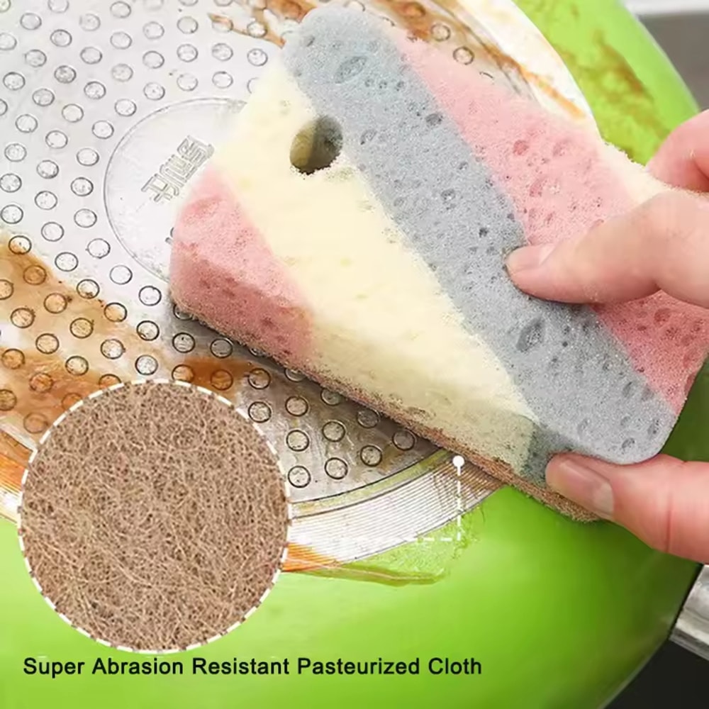 Double-Sided Honeycomb Cleaning Sponge for Household Dishwashing and Decontamination